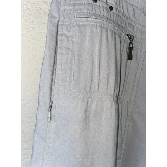 Jamie Sadock Gray capri Mid Rise Pull On Golf Cargo Pockets 6 athletic - Picture 9 of 11